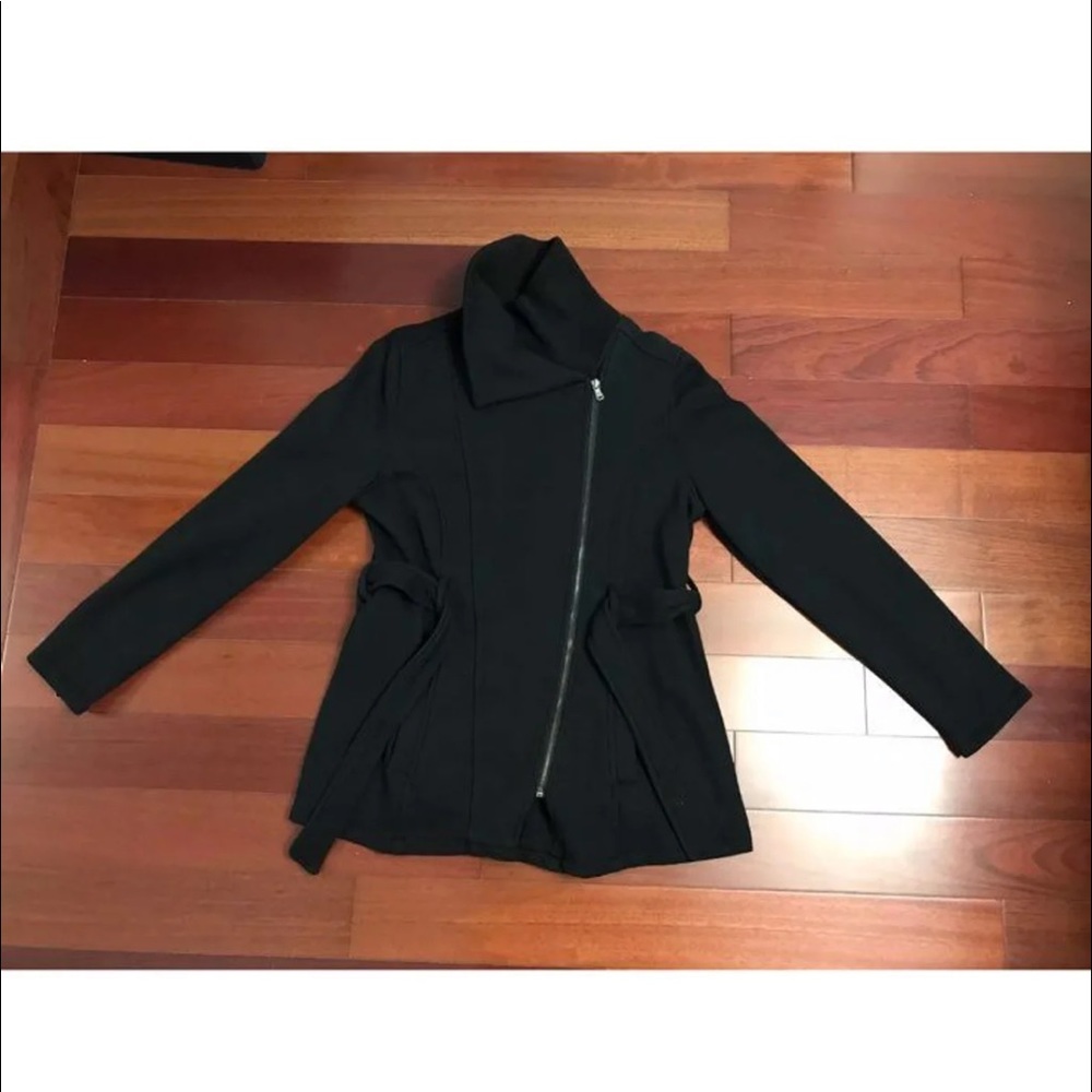 Mossimo Black Trench Coat Belted Size Medium